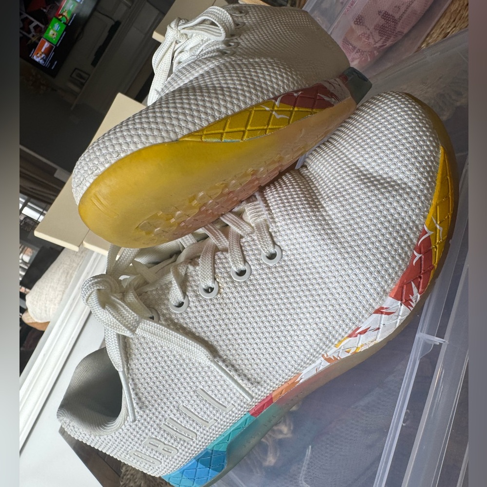 NOBULL White Sneakers with Colorful Sole